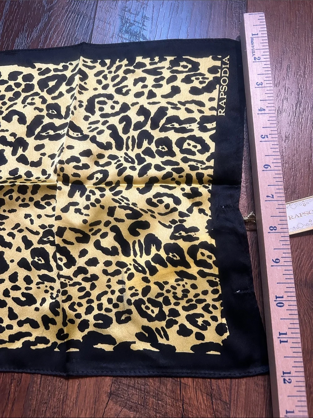 NWT Rapsodia PLN Nomad Amarillo/Yellow and Black Scarf 12” x 12”